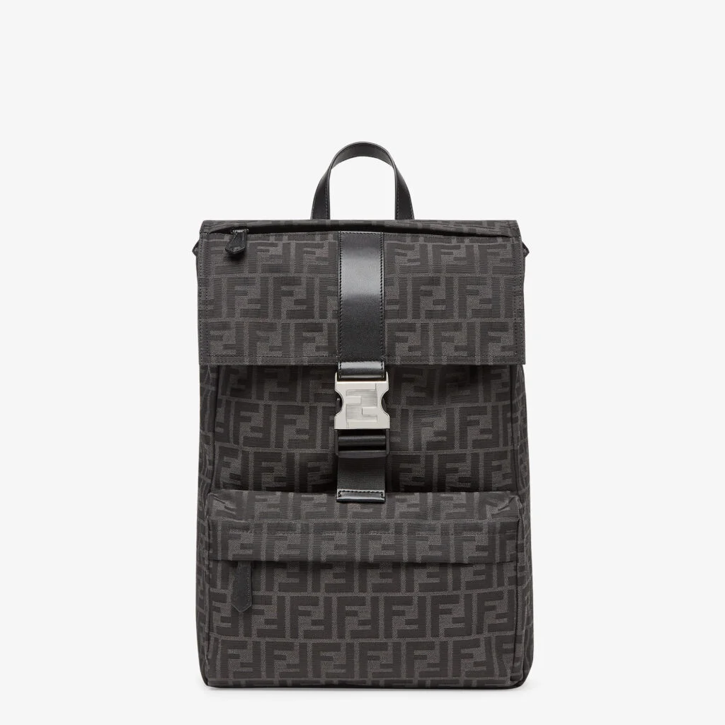 Fendi Fendiness Medium Backpack — Black FF Jacquard (Men)