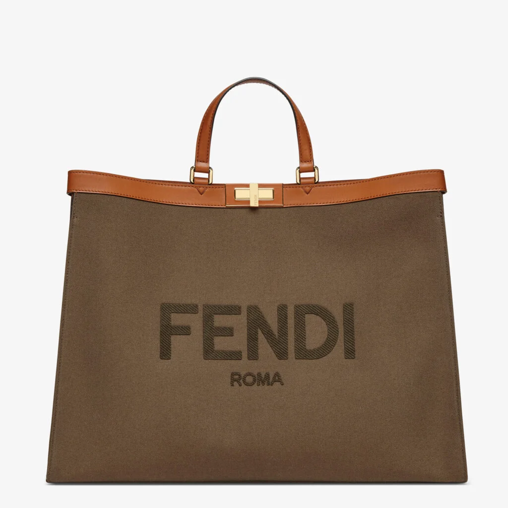Fendi Peekaboo X-Tote Large — Dark Green Canvas