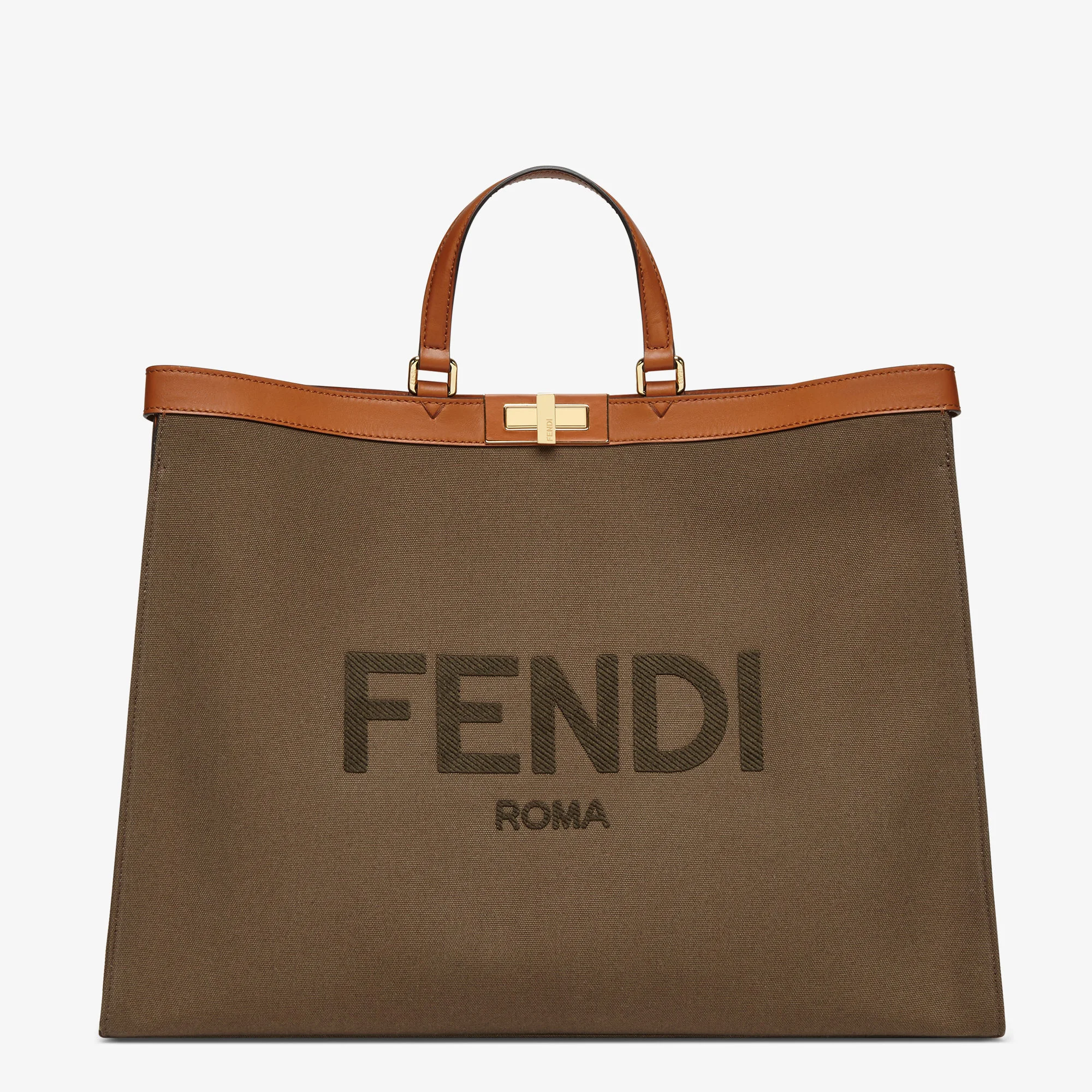 Fendi Peekaboo X-Tote Large — Dark Green Canvas