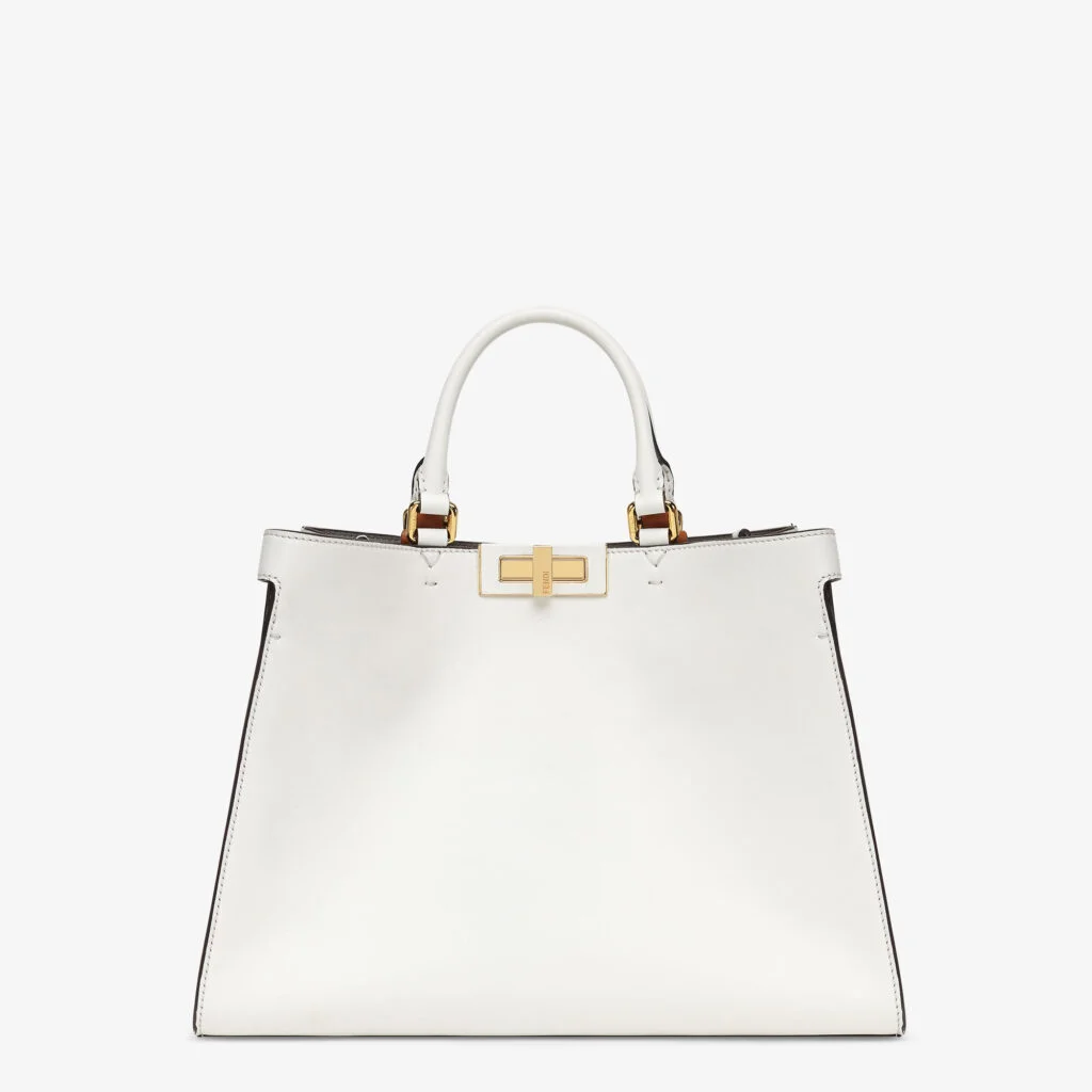 Fendi Peekaboo X-Tote Small — White Leather