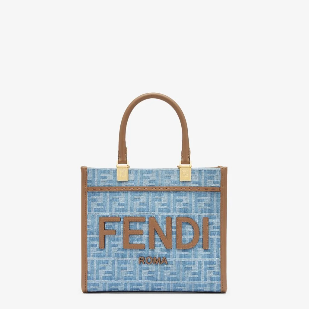 Fendi Sunshine Small — Light Blue FF Denim Shopper