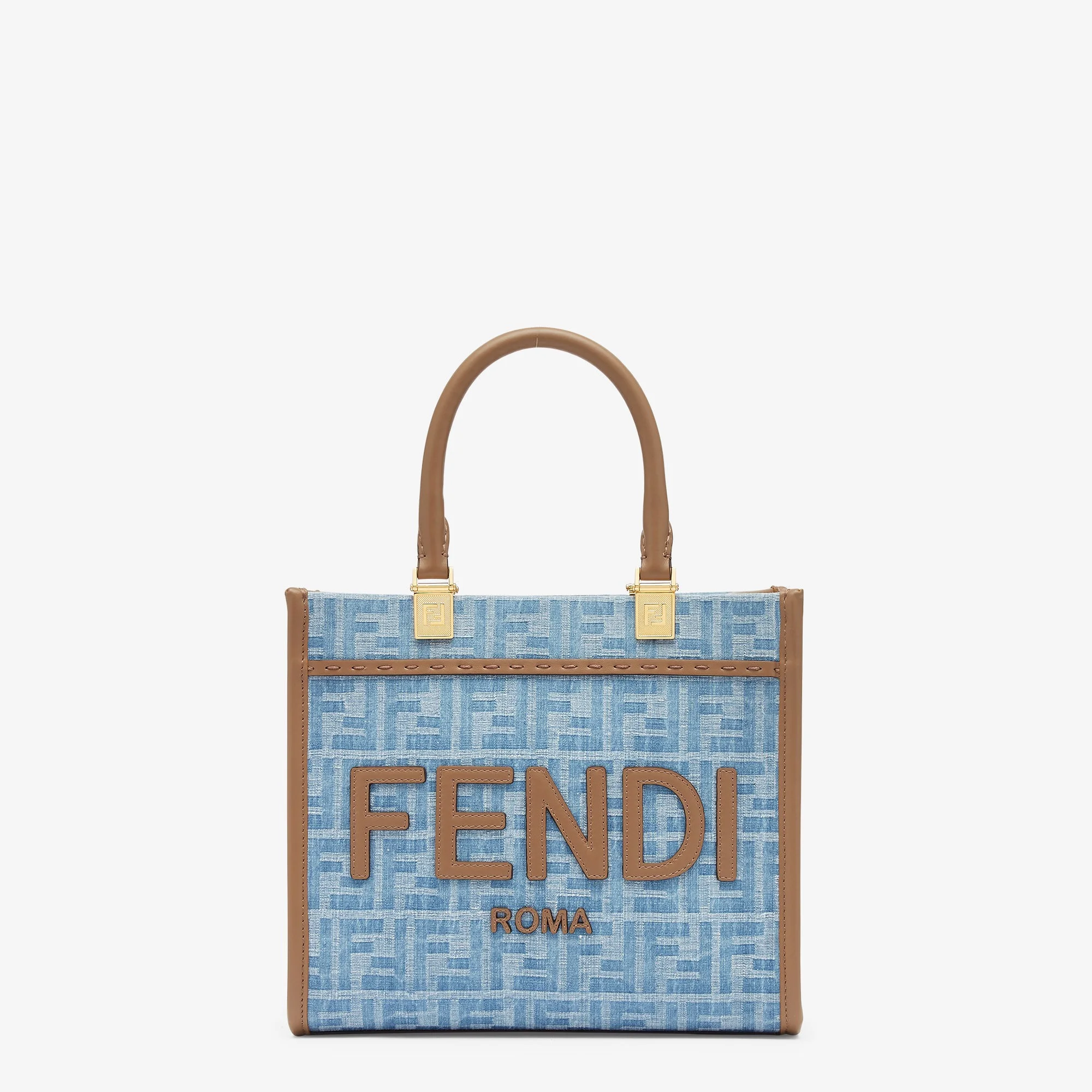 Fendi Sunshine Small — Light Blue FF Denim Shopper