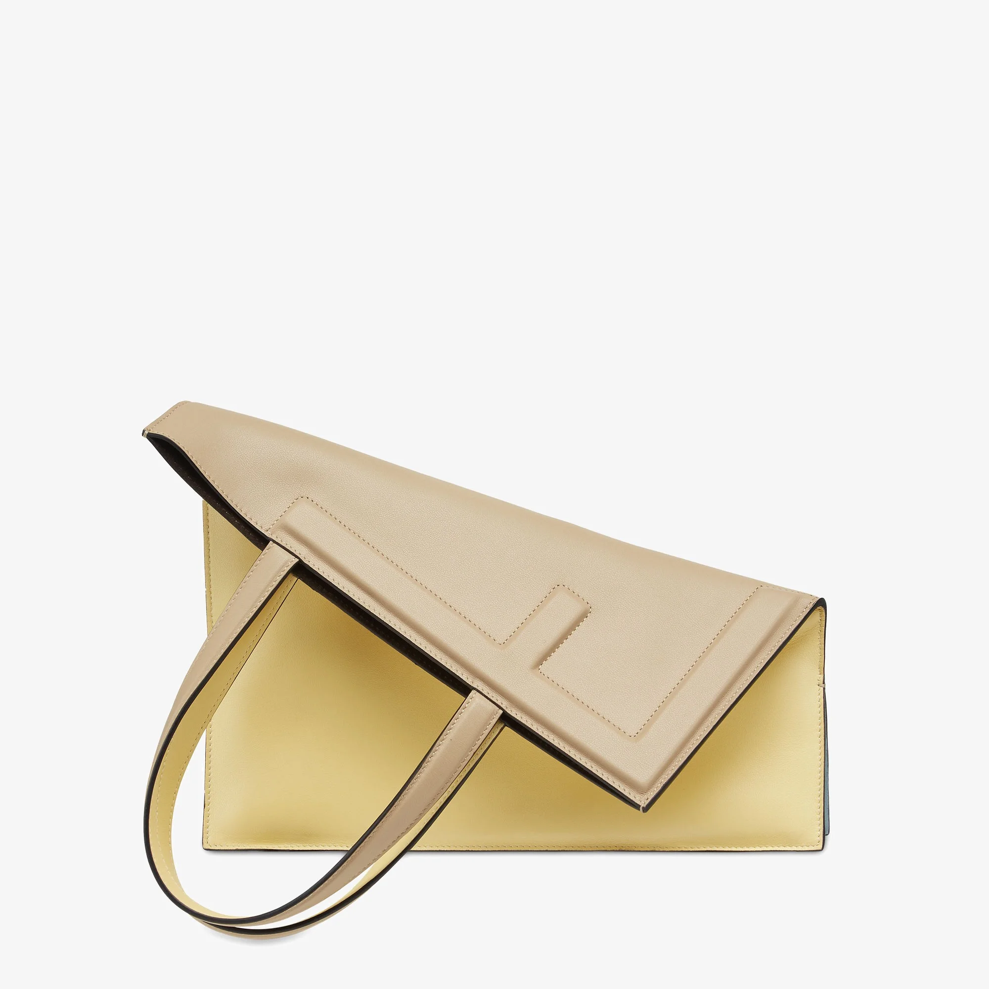 Fendi Flip Medium — Color-Block Leather (Beige, Yellow & Light Blue)
