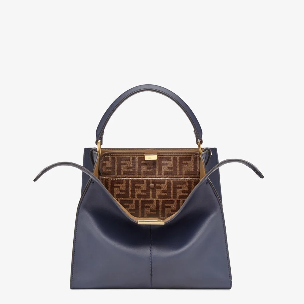 Fendi Peekaboo X-Lite Medium — Midnight Blue Leather