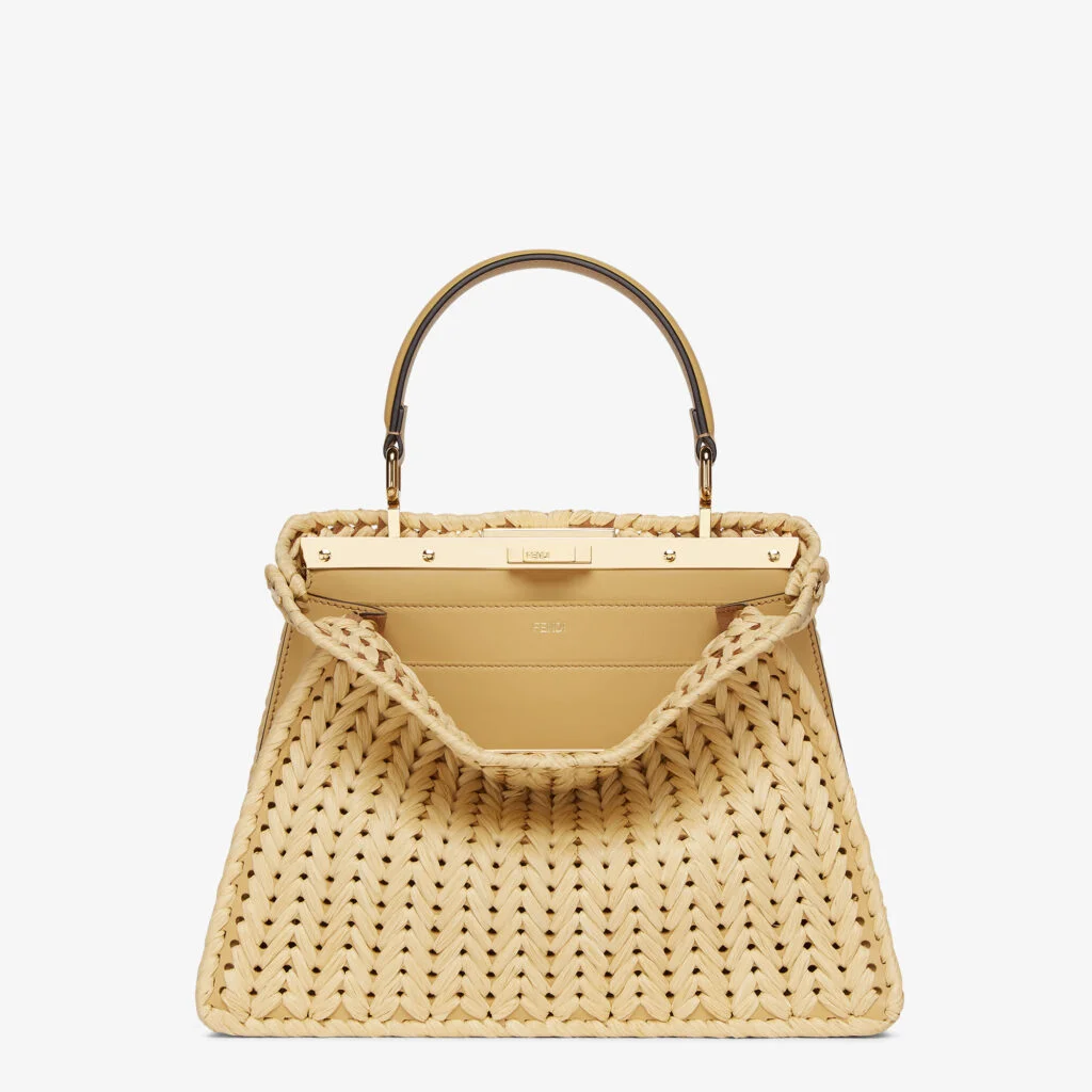 Fendi Peekaboo ISeeU Medium — Sand Leather & Interlaced Fiber
