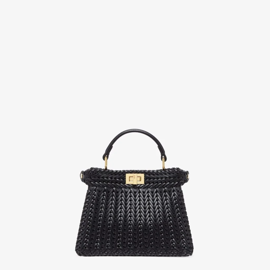 Fendi Peekaboo ISeeU Petite — Black Interlace Leather