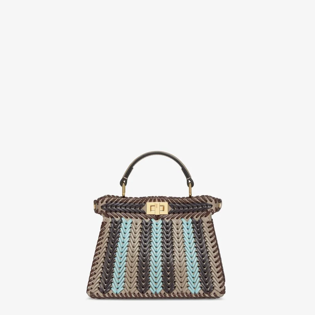 Fendi Peekaboo ISeeU Petite — Multicolor Interlaced Leather