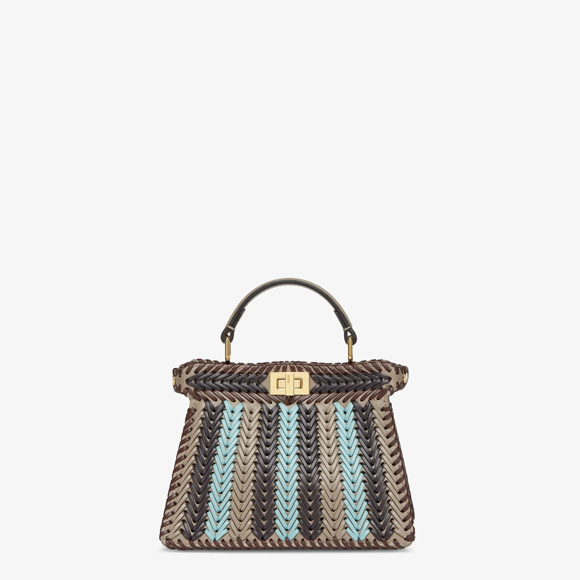 Fendi Peekaboo ISeeU Petite — Multicolor Interlaced Leather
