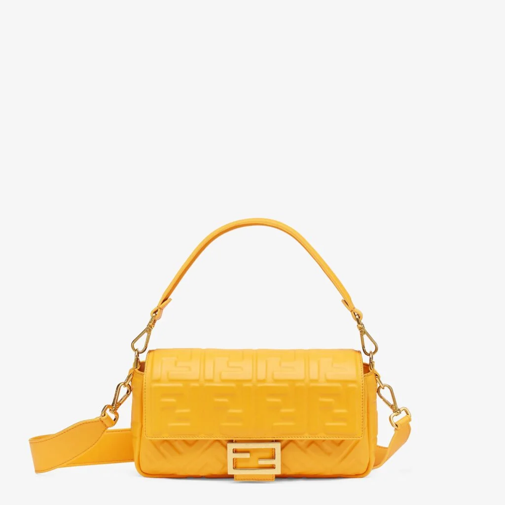 Fendi Baguette — Orange Nappa Leather with Embossed FF Motif