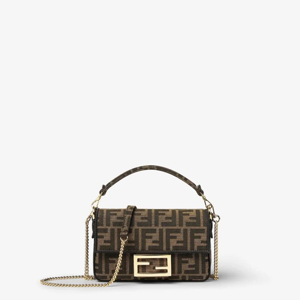 Fendi Baguette Mini — Brown FF Jacquard