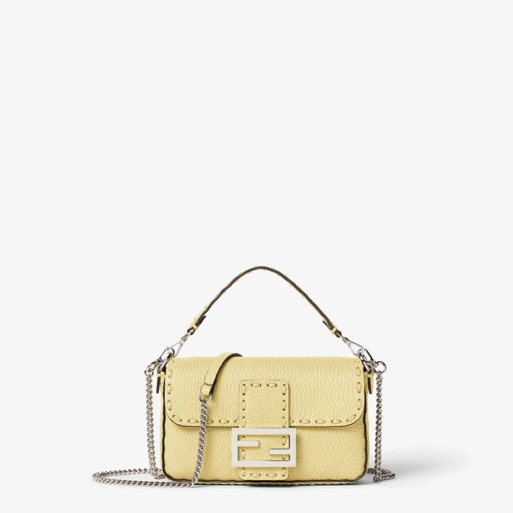 Fendi Baguette Mini Selleria — Yellow Cuoio Romano