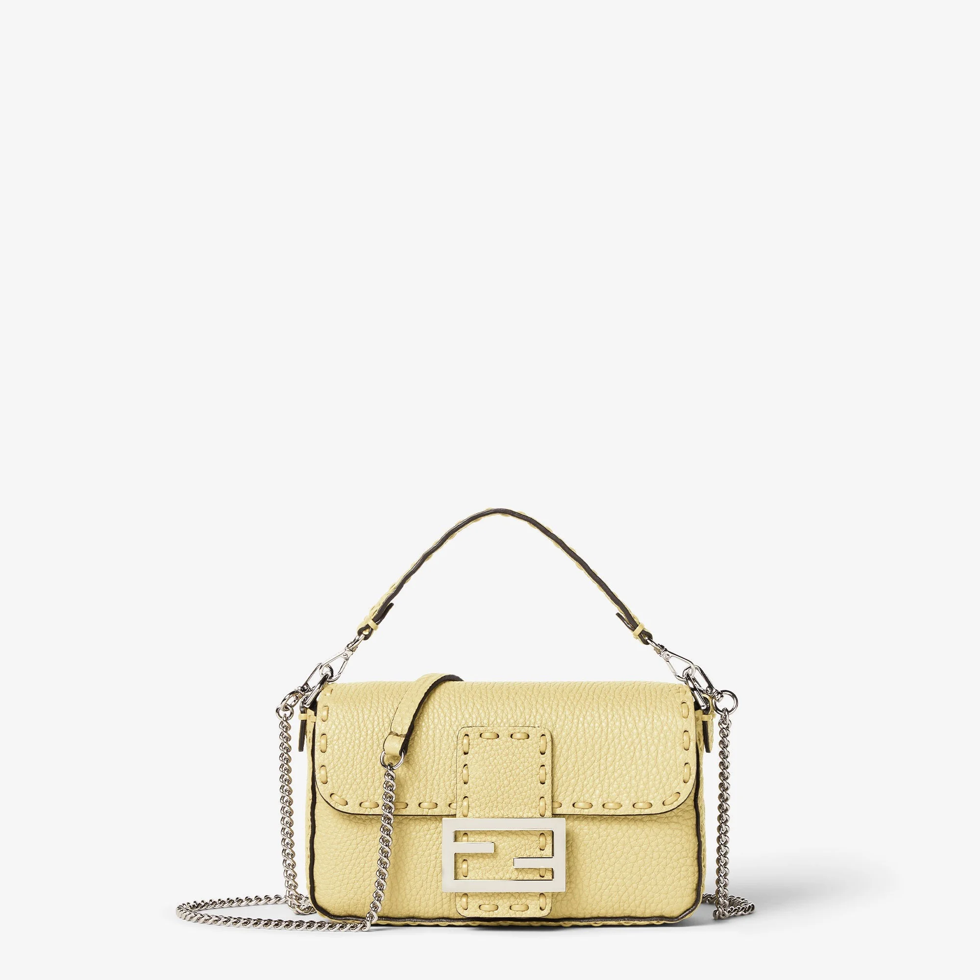 Fendi Baguette Mini Selleria — Yellow Cuoio Romano