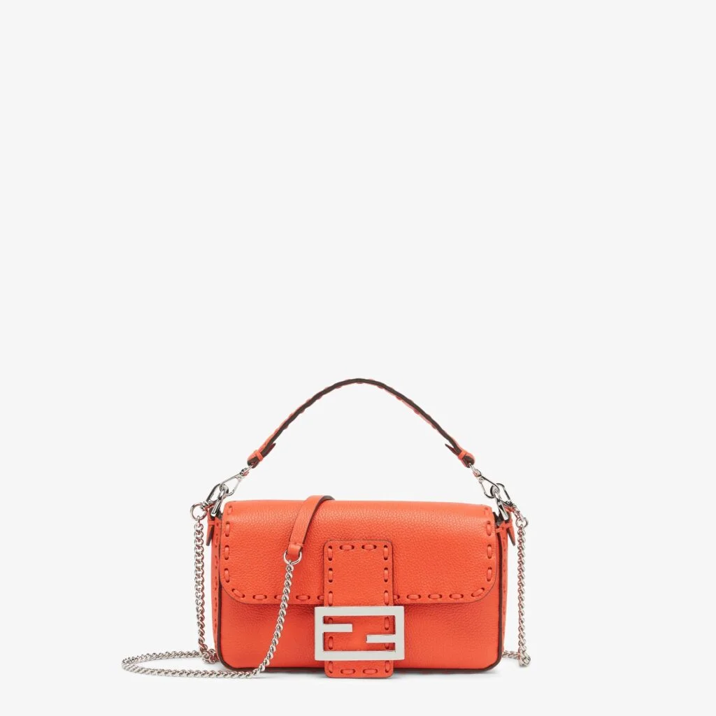 Fendi Baguette Mini Selleria — Red Cuoio Romano