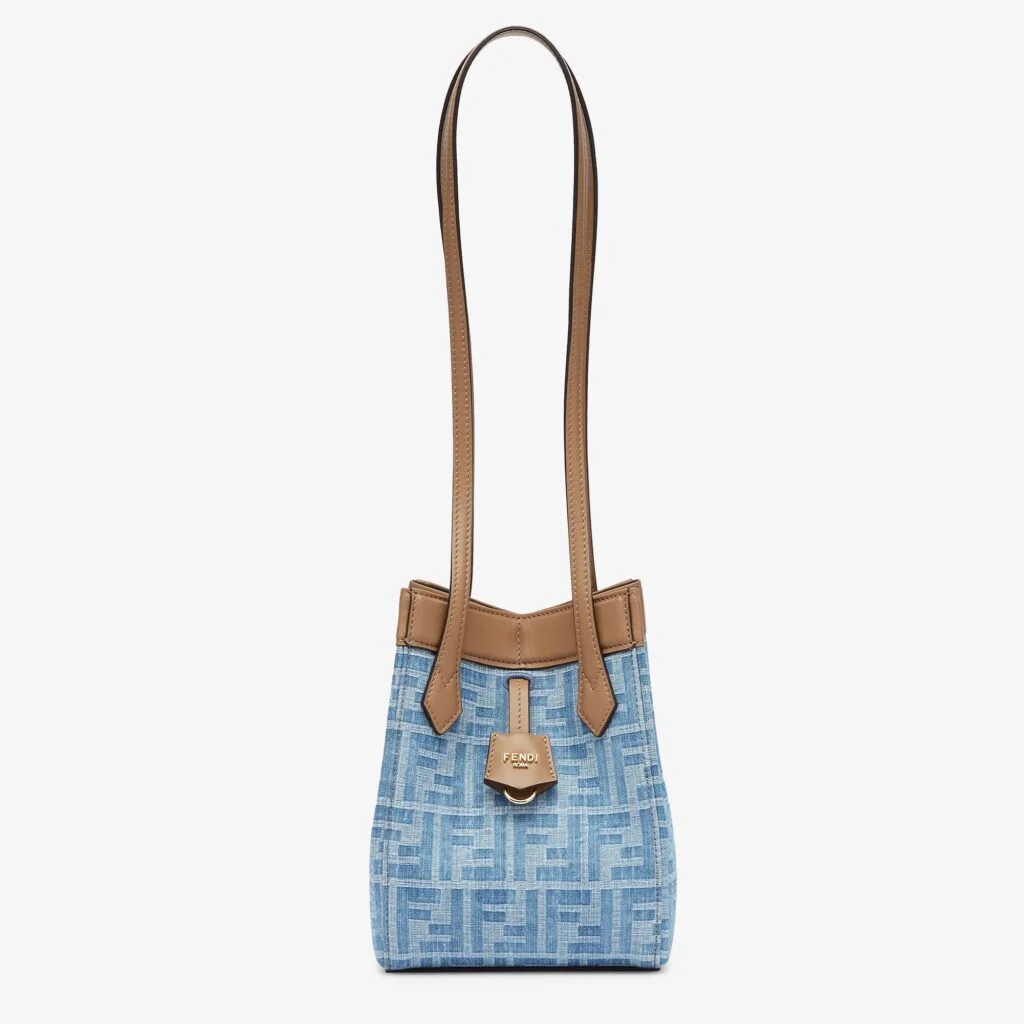 Fendi Origami Mini — Light Blue FF Denim, Transformable