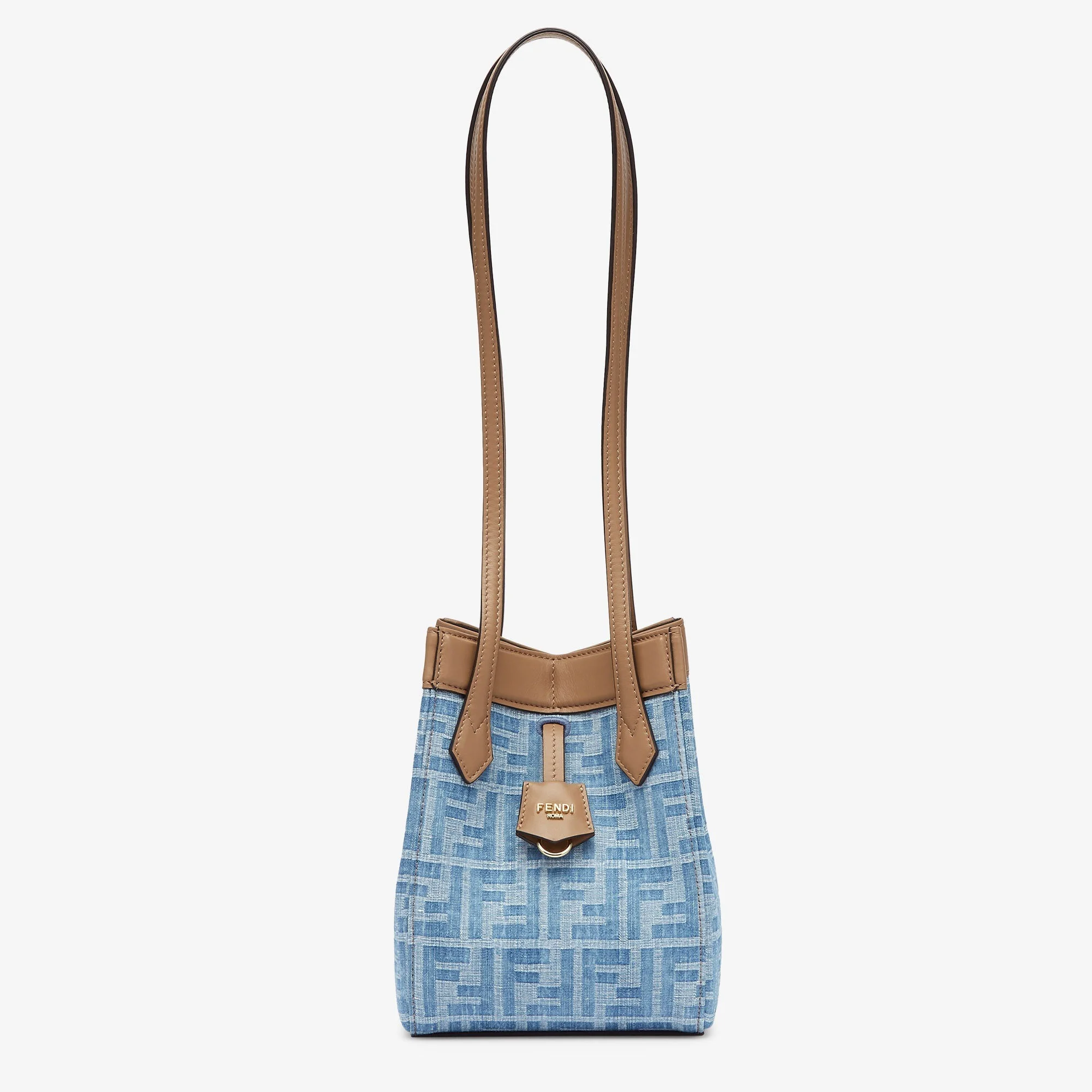 Fendi Origami Mini — Light Blue FF Denim, Transformable