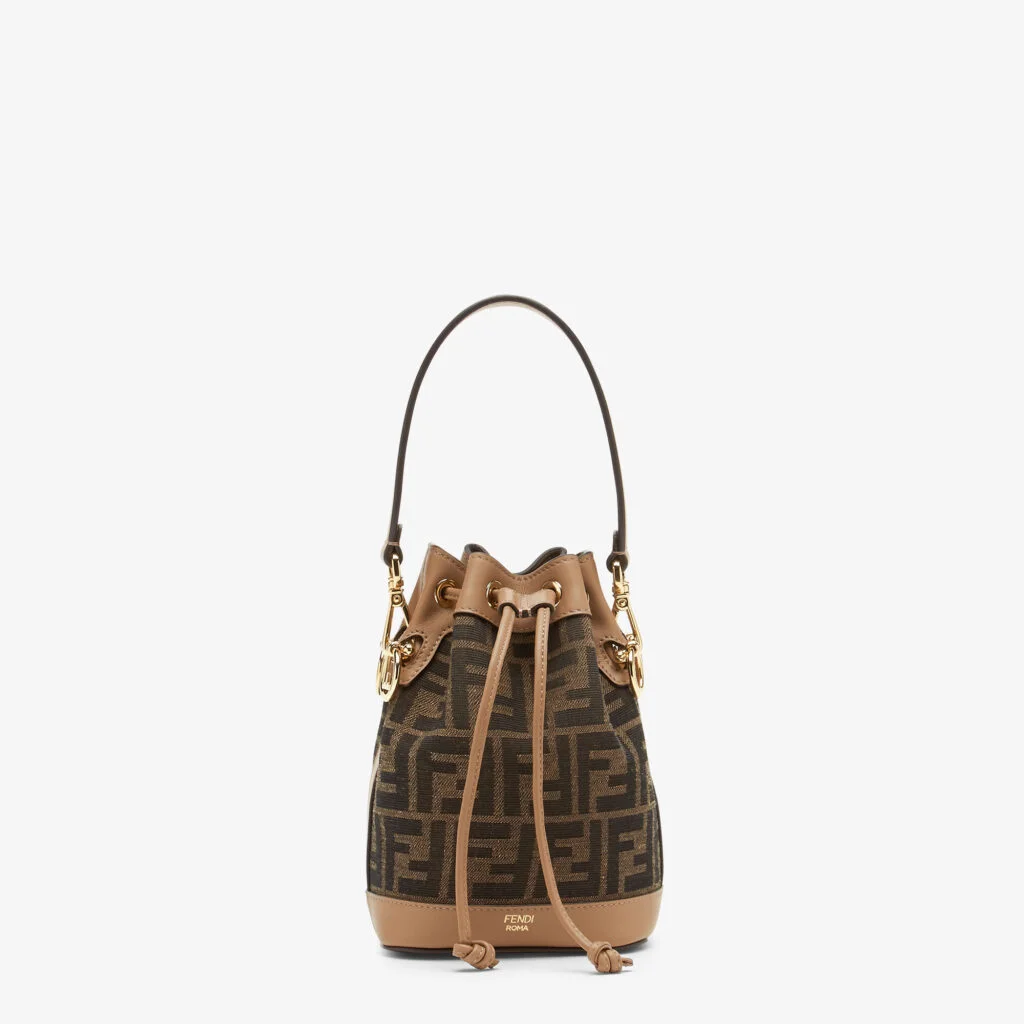 Fendi Mon Tresor Mini — Brown FF Fabric Bucket Bag