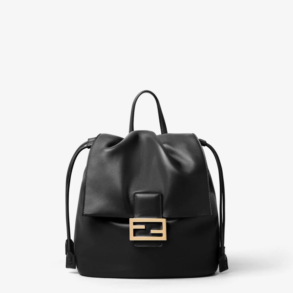 Fendi Backpack — Black Calf Leather with FF Clasp
